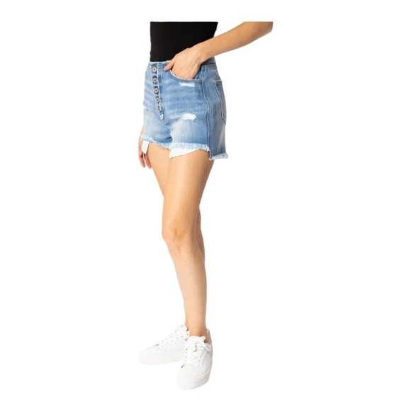 KanCan Cutoff Denim Jean Shorts High Waisted (4) Button Fly Fringe Size W 31”x… - Picture 9 of 9